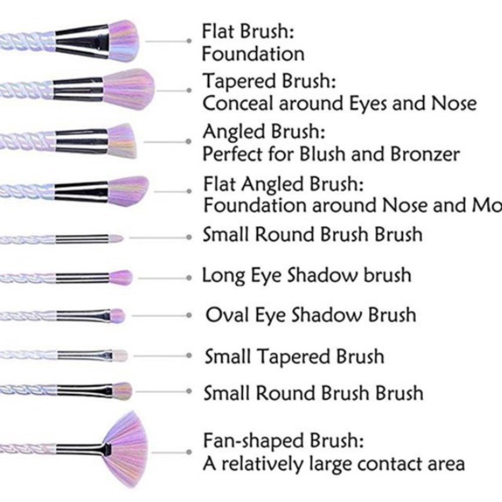 Rainbow unicorn Makeup Brush Set Kit with … - Picture 7 of 9